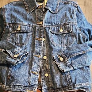 VINTAGE jean Jacket Bill Blass Denim Medium Women 100% Cotton Jeanswear